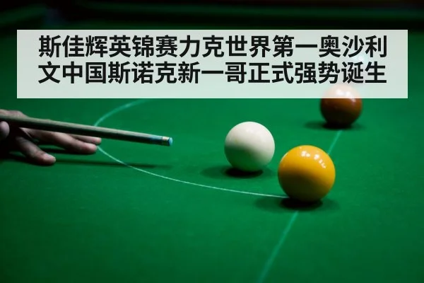 斯佳辉英锦赛力克世界第一奥沙利文中国斯诺克新一哥正式强势诞生